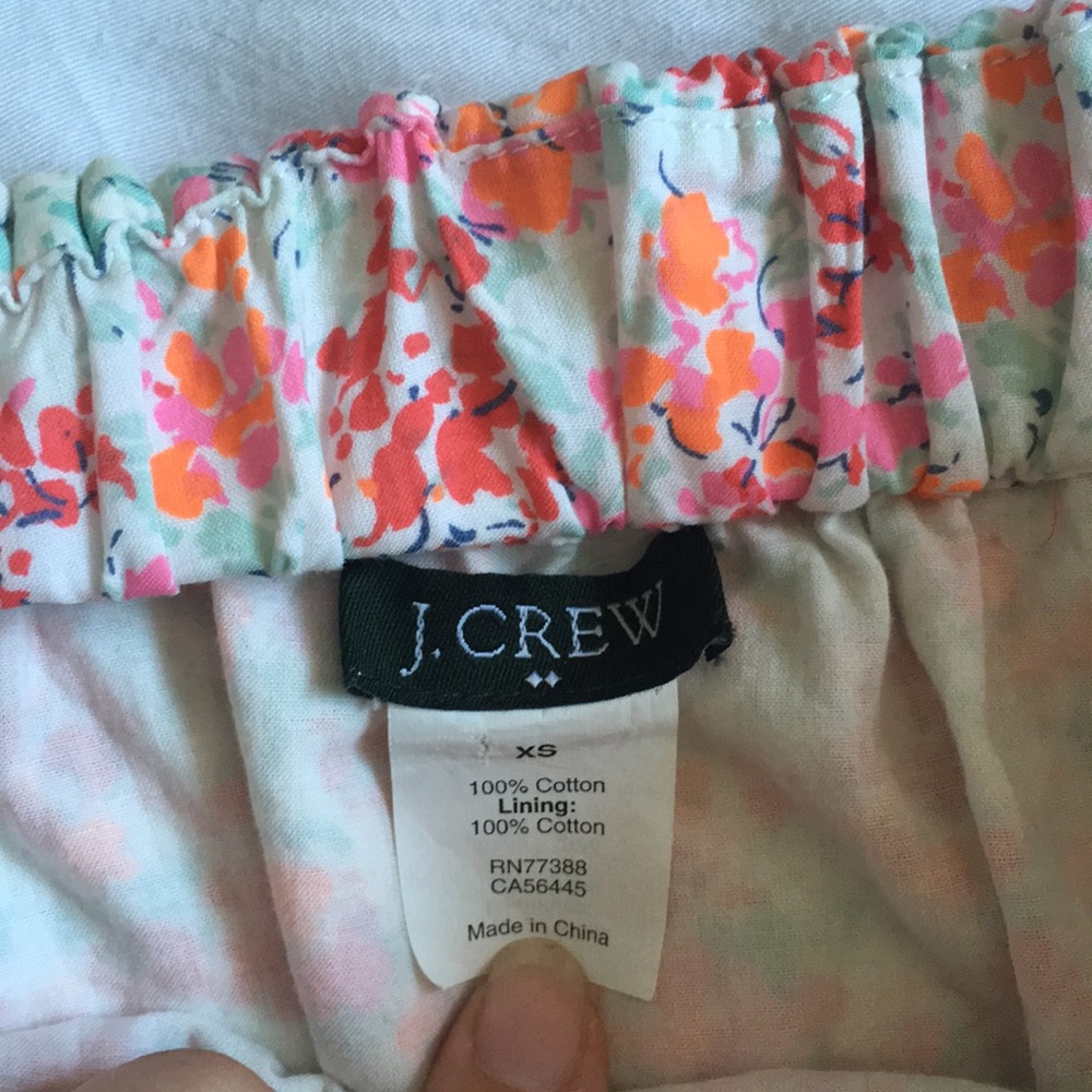 J.crew size xs floral mini skirt with elastic waist - Picture 2 of 2